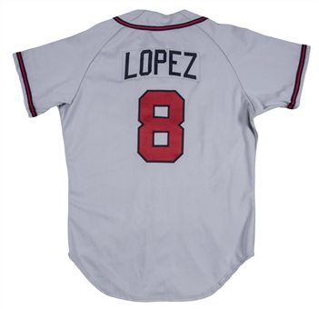 1992 Javy Lopez Game Used Atlanta Braves #8 Road Jersey - Made his MLB Debut in 92 